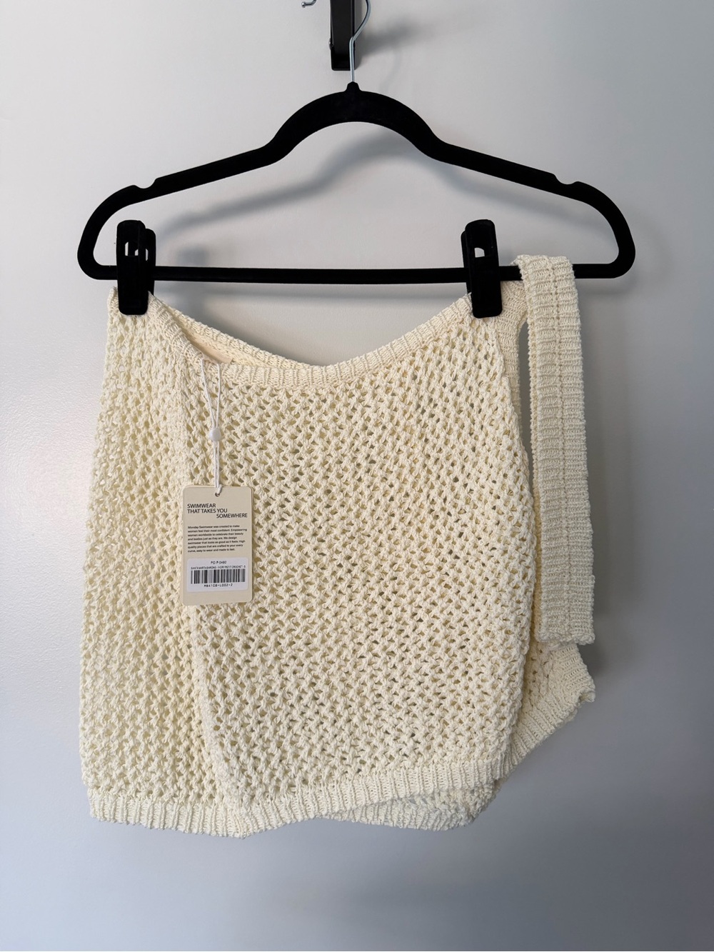 NWT Monday Swimwear Santa Marta Sarong in Ivory Petite Crochet - Size Small - Picture 6 of 9